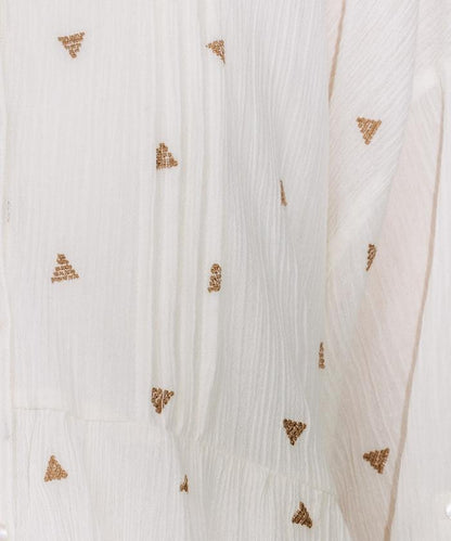 印度 幾何學 刺繡襯衫＜套裝搭配款＞