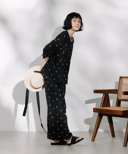 印度 幾何學 刺繡襯衫＜套裝搭配款＞