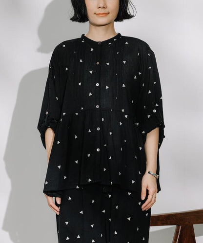 印度 幾何學 刺繡襯衫＜套裝搭配款＞