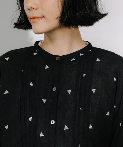 印度 幾何學 刺繡襯衫＜套裝搭配款＞