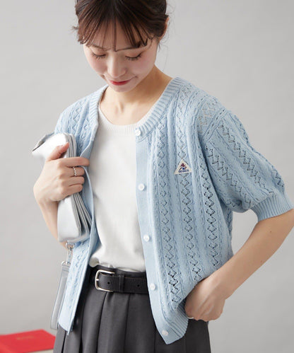 【GEVACO】透孔編織短袖開衫