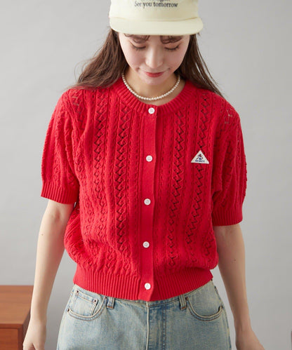 【GEVACO】透孔編織短袖開衫