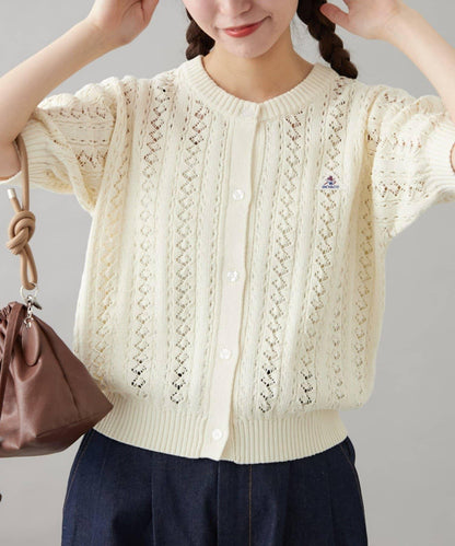 【GEVACO】透孔編織短袖開衫