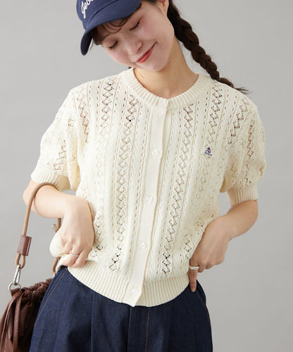 【GEVACO】透孔編織短袖開衫