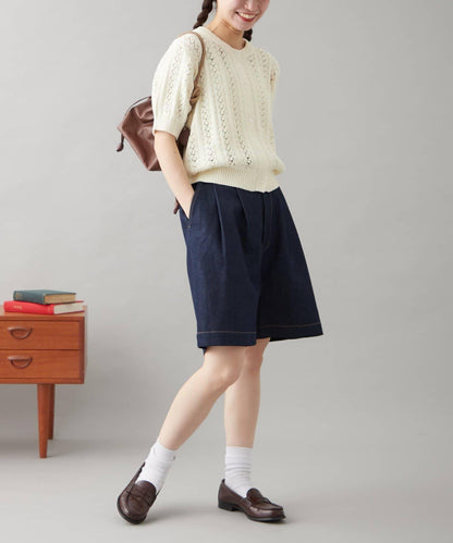 【GEVACO】透孔編織短袖開衫