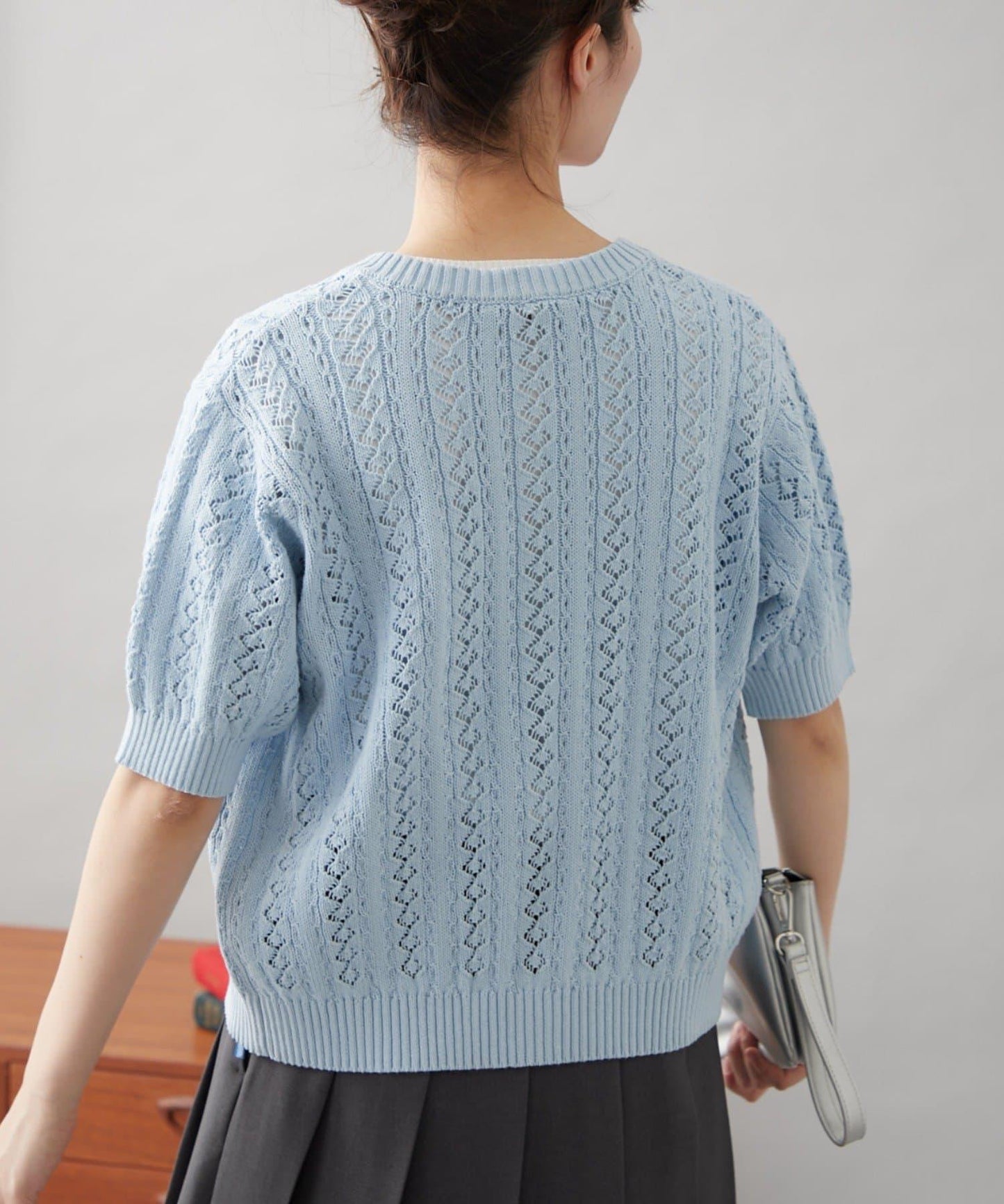 【GEVACO】透孔編織短袖開衫