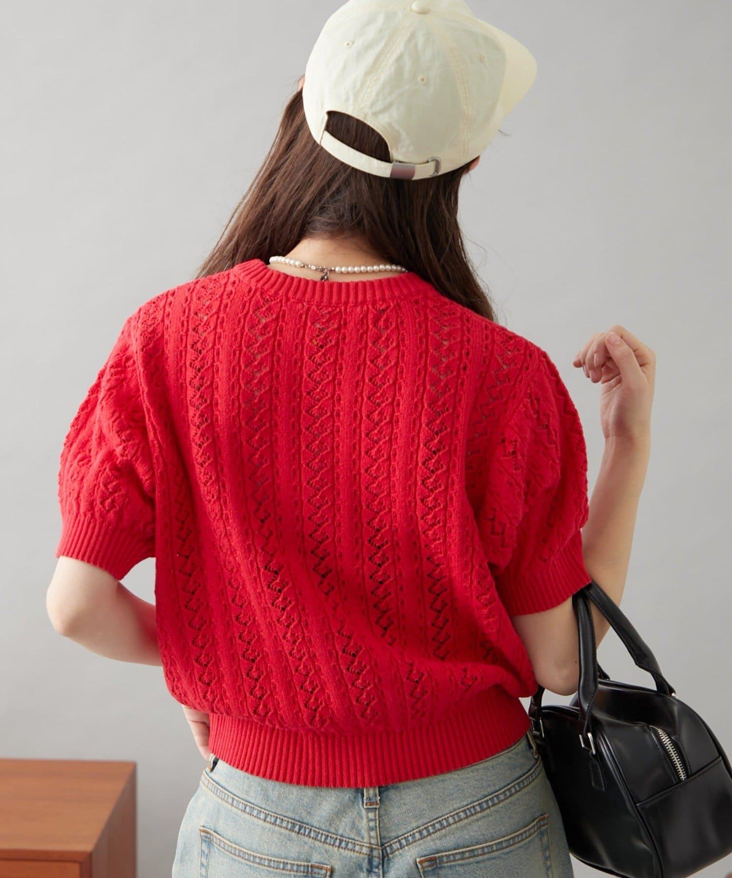 【GEVACO】透孔編織短袖開衫