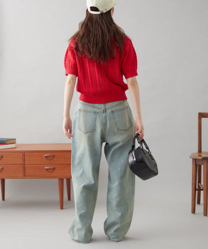 【GEVACO】透孔編織短袖開衫