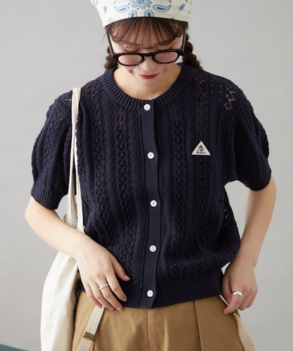 【GEVACO】透孔編織短袖開衫