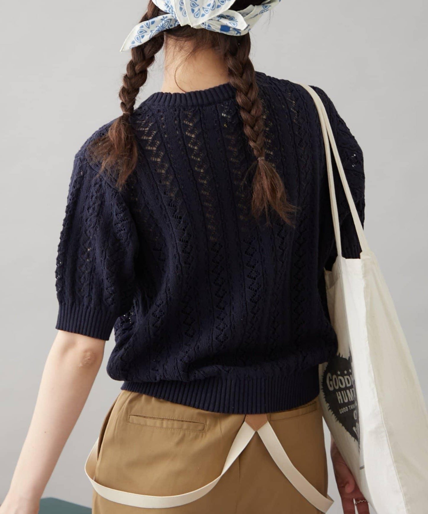 【GEVACO】透孔編織短袖開衫