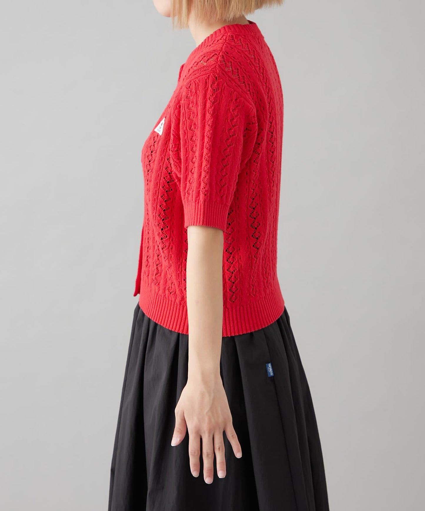 【GEVACO】透孔編織短袖開衫