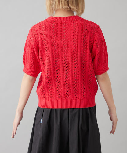 【GEVACO】透孔編織短袖開衫