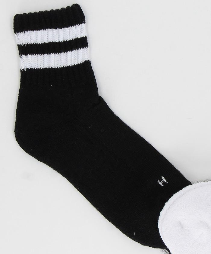 沉重色調 2根線 四分之一襪子(25.0-27.0cm適用)