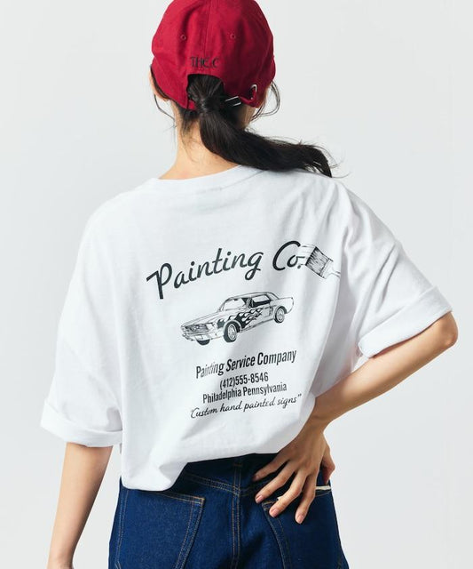 大尺寸後背印花圓領T恤 / Painting Co.