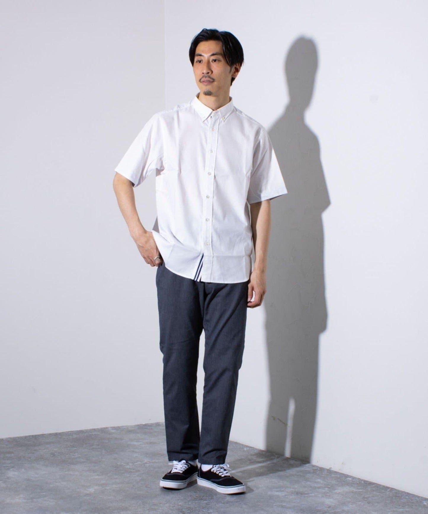 【商務休閒款式】【GLOSTER/格洛斯特】針織帶扣短袖襯衫
