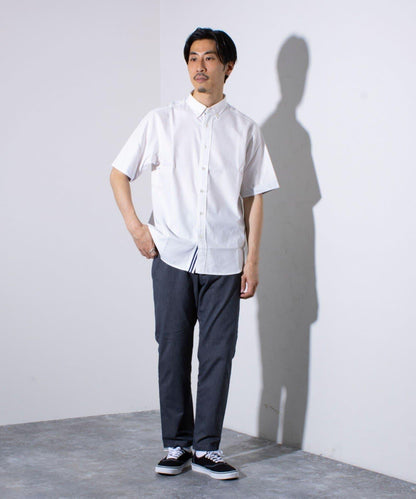 【商務休閒款式】【GLOSTER/格洛斯特】針織帶扣短袖襯衫