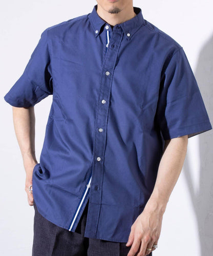 【商務休閒款式】【GLOSTER/格洛斯特】針織帶扣短袖襯衫