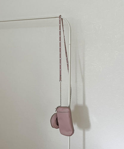 帶小包心形裝飾手機挎包