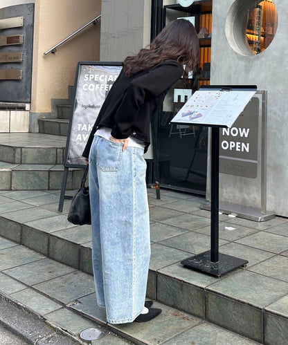 寬鬆直筒牛仔褲