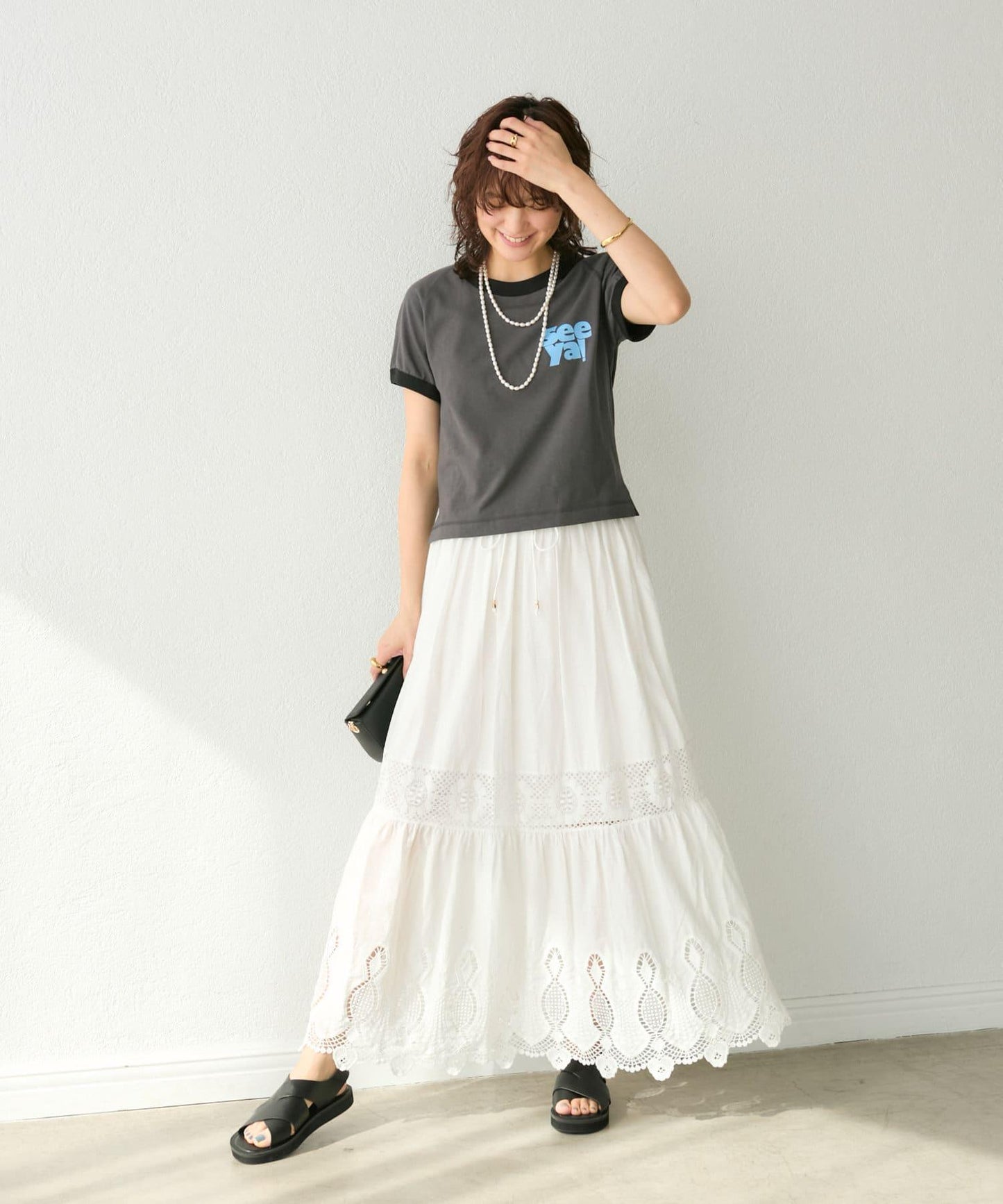 【刺繡華麗】化學蕾絲層疊裙