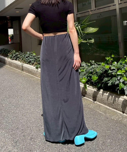 透明褶皺拉鍊裙