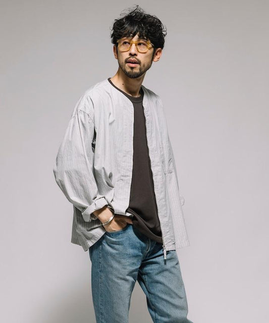 全拉鍊開衫 高級襯衫 長袖