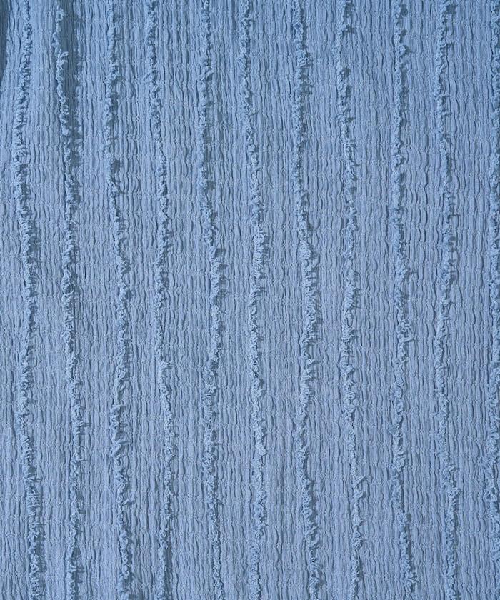 流蘇條紋提花短袖T恤