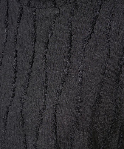 流蘇條紋提花短袖T恤