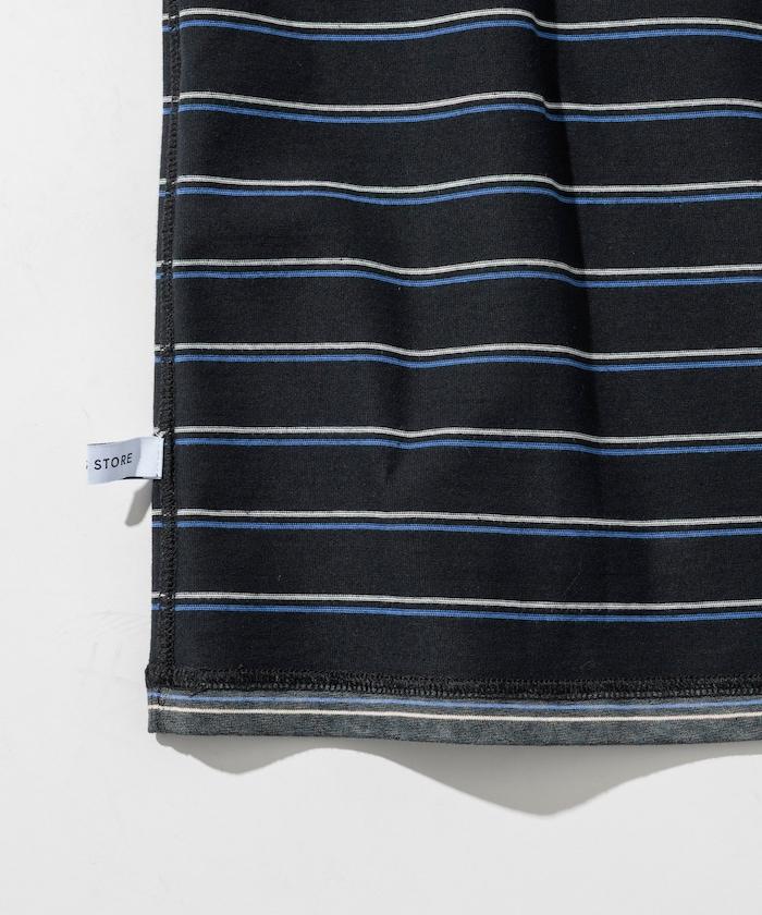 漸變印花 可反穿 圓領 條紋T恤