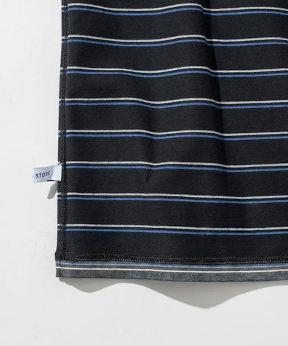 漸變印花 可反穿 圓領 條紋T恤