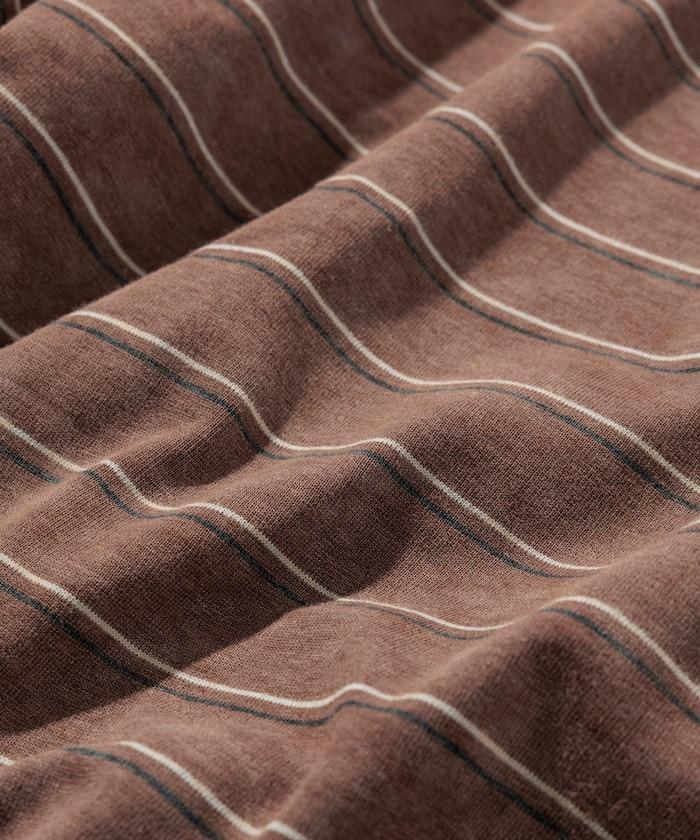 漸變印花 可反穿 圓領 條紋T恤