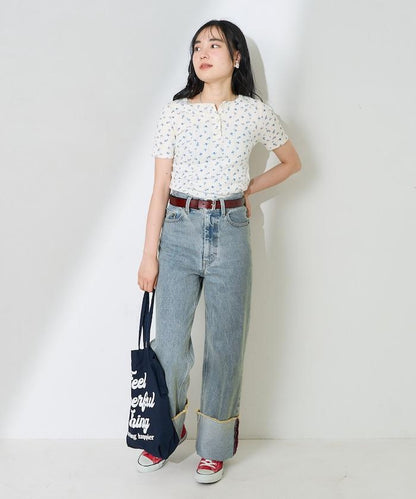 花紋針刺織物亨利T恤