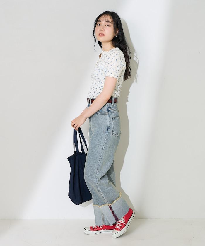 花紋針刺織物亨利T恤