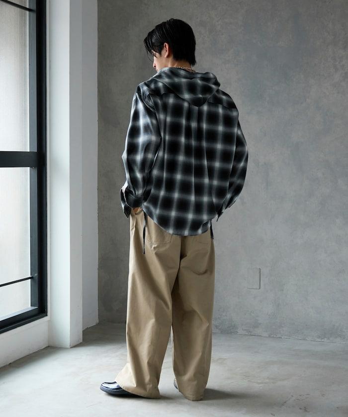 漸變格子連帽襯衫