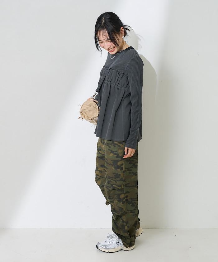 軍裝風連帽領顏料T-shirt