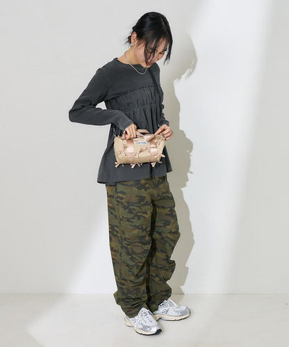 軍裝風連帽領顏料T-shirt