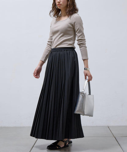 方領針織長袖套頭衫