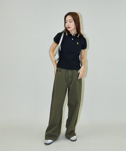 聯名 線條設計一點刺繡Polo衫
