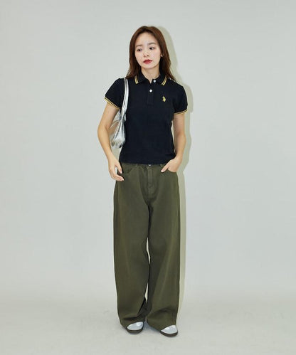 聯名 線條設計一點刺繡Polo衫