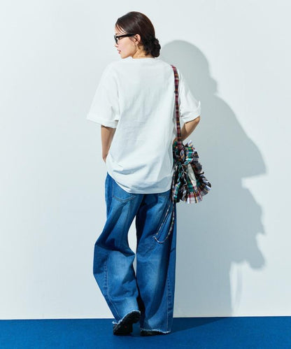 大尺寸 印花裝飾 圓領 帶口袋T恤