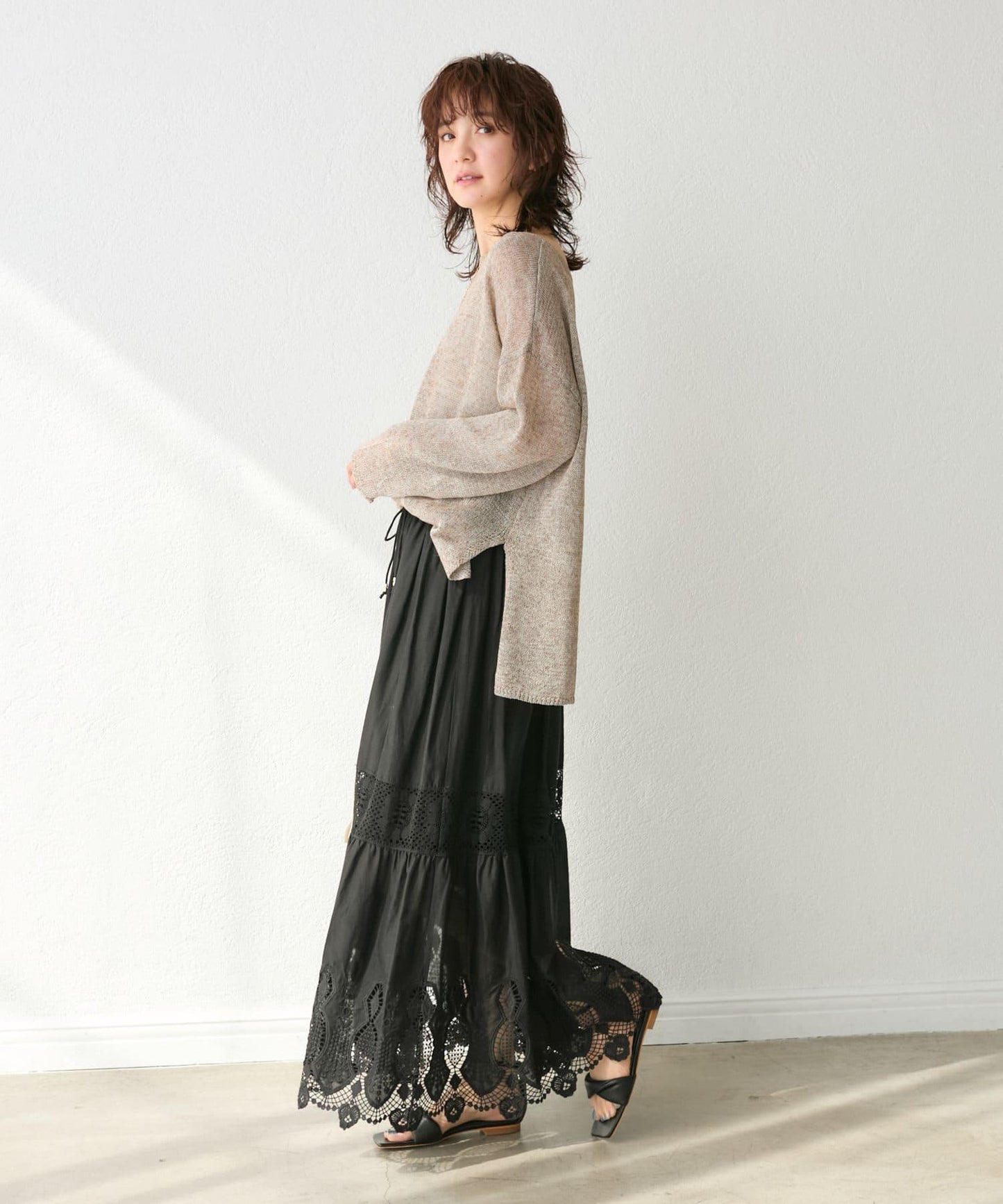 【刺繡華麗】化學蕾絲層疊裙