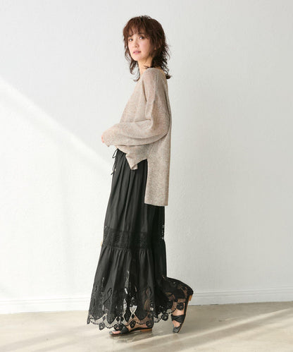 【刺繡華麗】化學蕾絲層疊裙