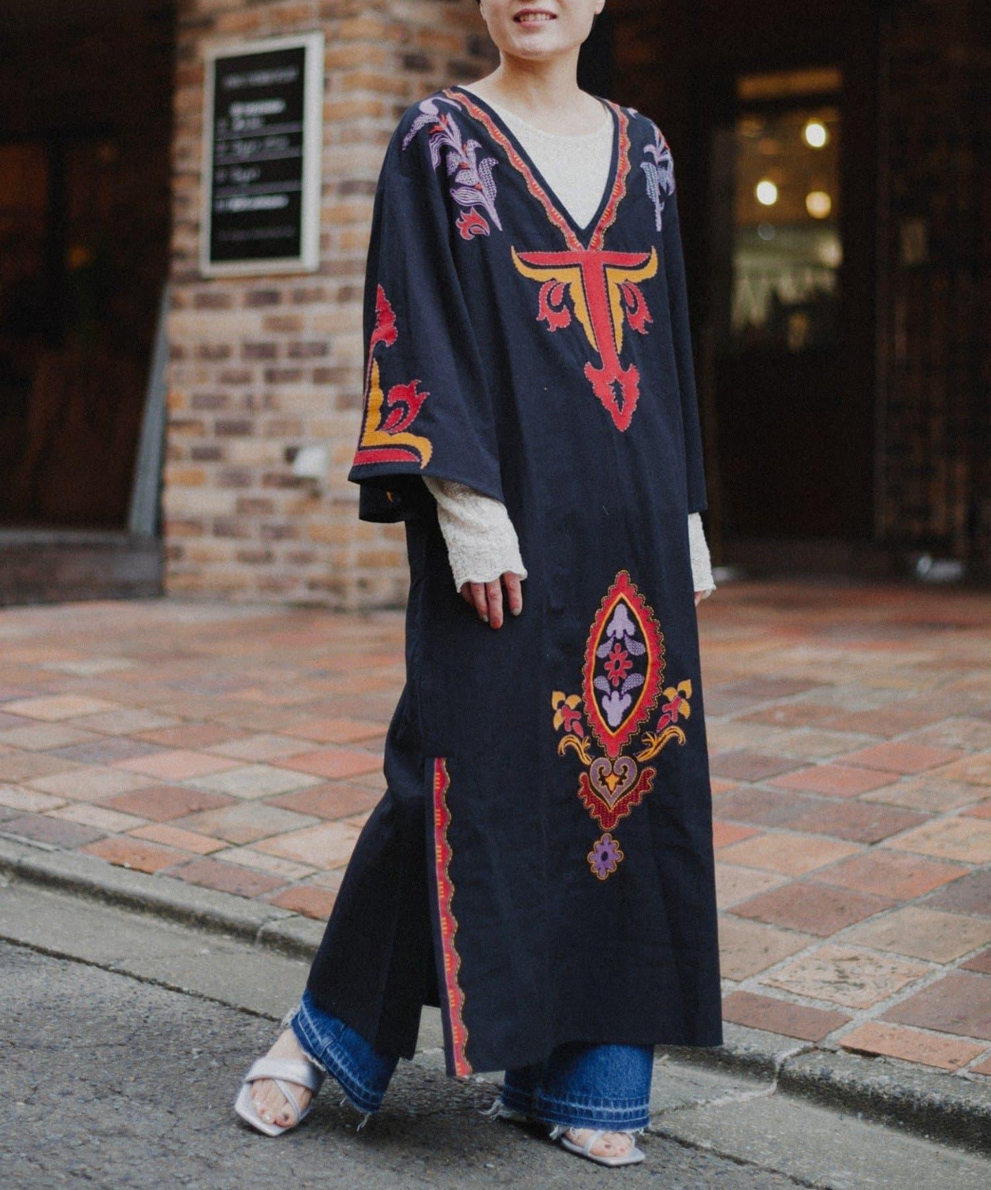 【aguni】刺繡I型連衣裙