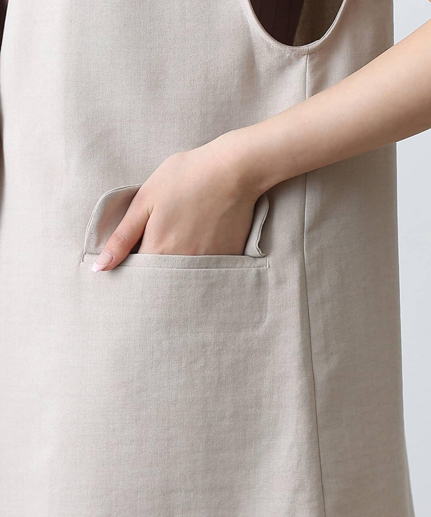 科技亞麻無領單西服馬甲