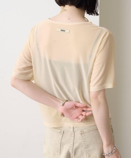 裸色透明蕾絲T-shirt
