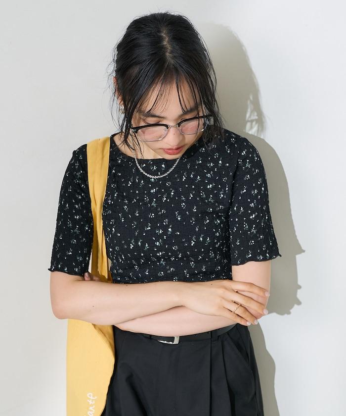 花紋 彈力 短袖上衣