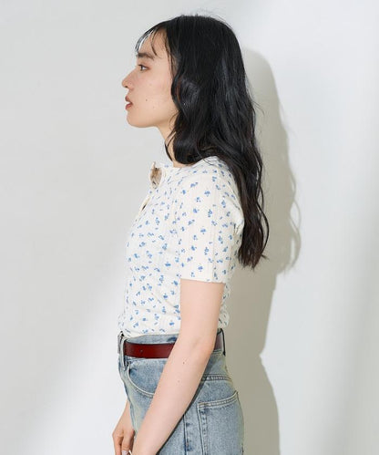 花紋針刺織物亨利T恤