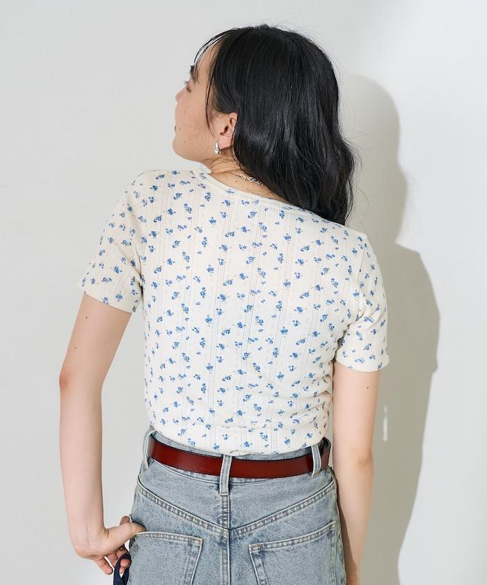 花紋針刺織物亨利T恤