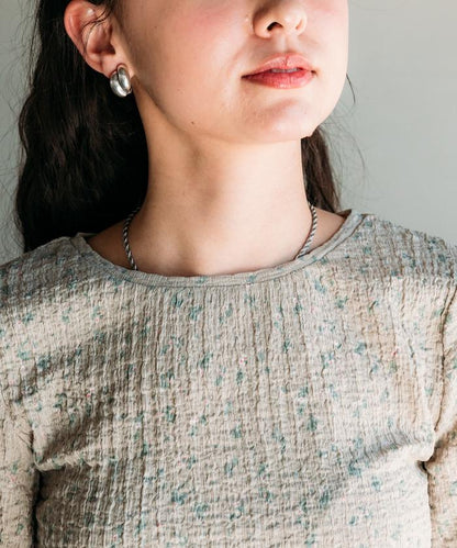 花紋 彈力 短袖上衣