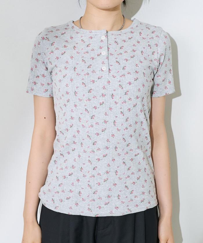 花紋針刺織物亨利T恤